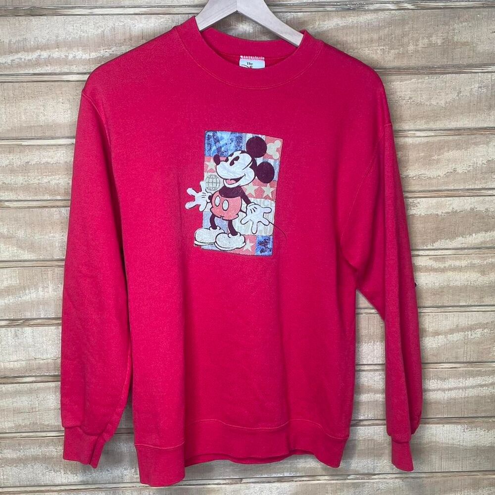 Vintage The Disney Store Mickey Mouse USA Flag Crewneck Size: Small